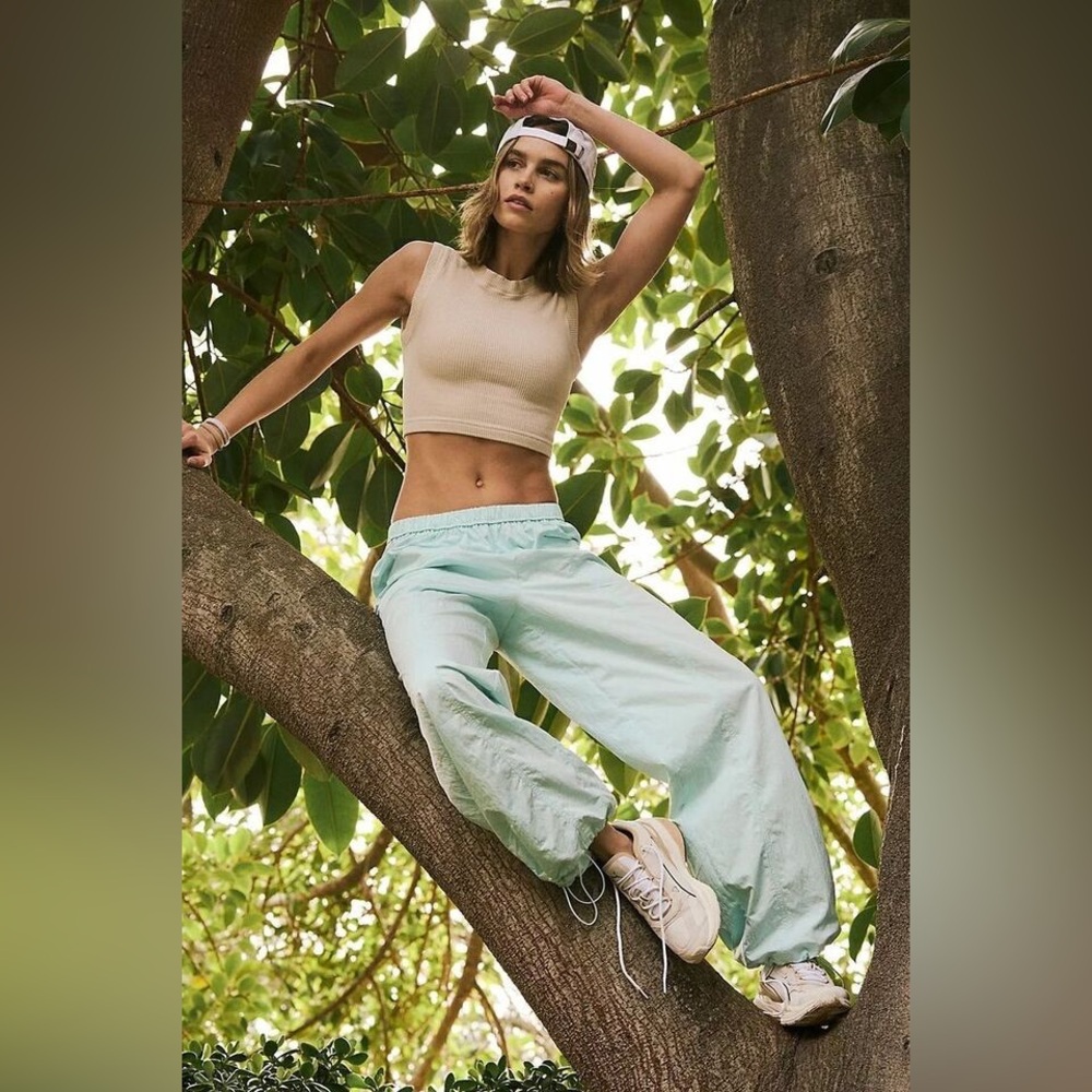NWOT🩵 Free People Off The Record Pants in Washed Aqua